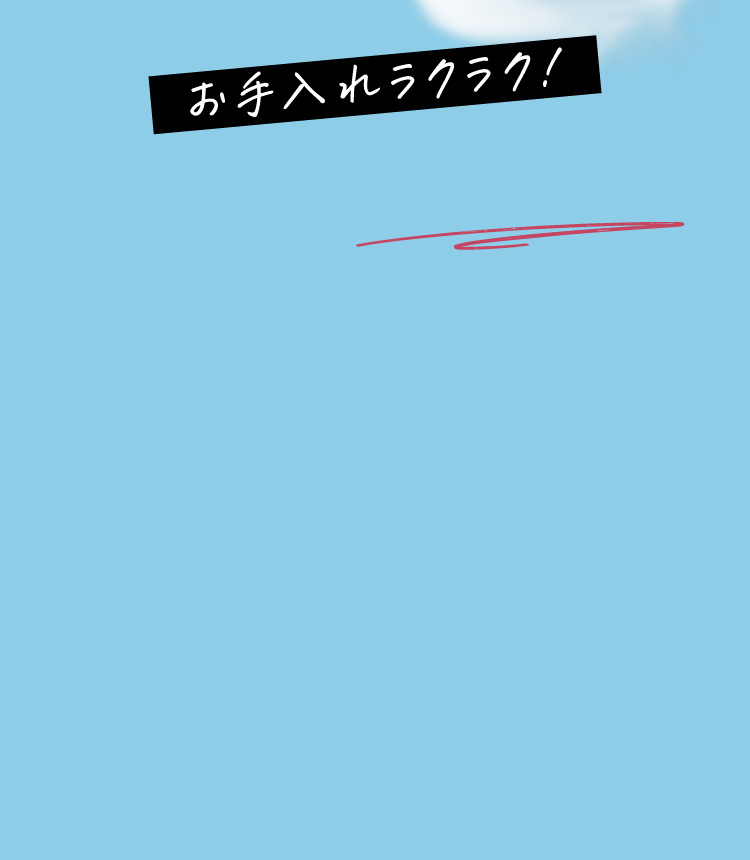 お手入れラクラク！